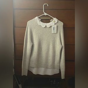 Ted Baker Collared White & Grey Top